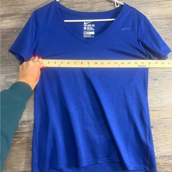 Nike Women's Deep Blue Dri-Fit Short Sleeve Tee - Picture 2 of 6
